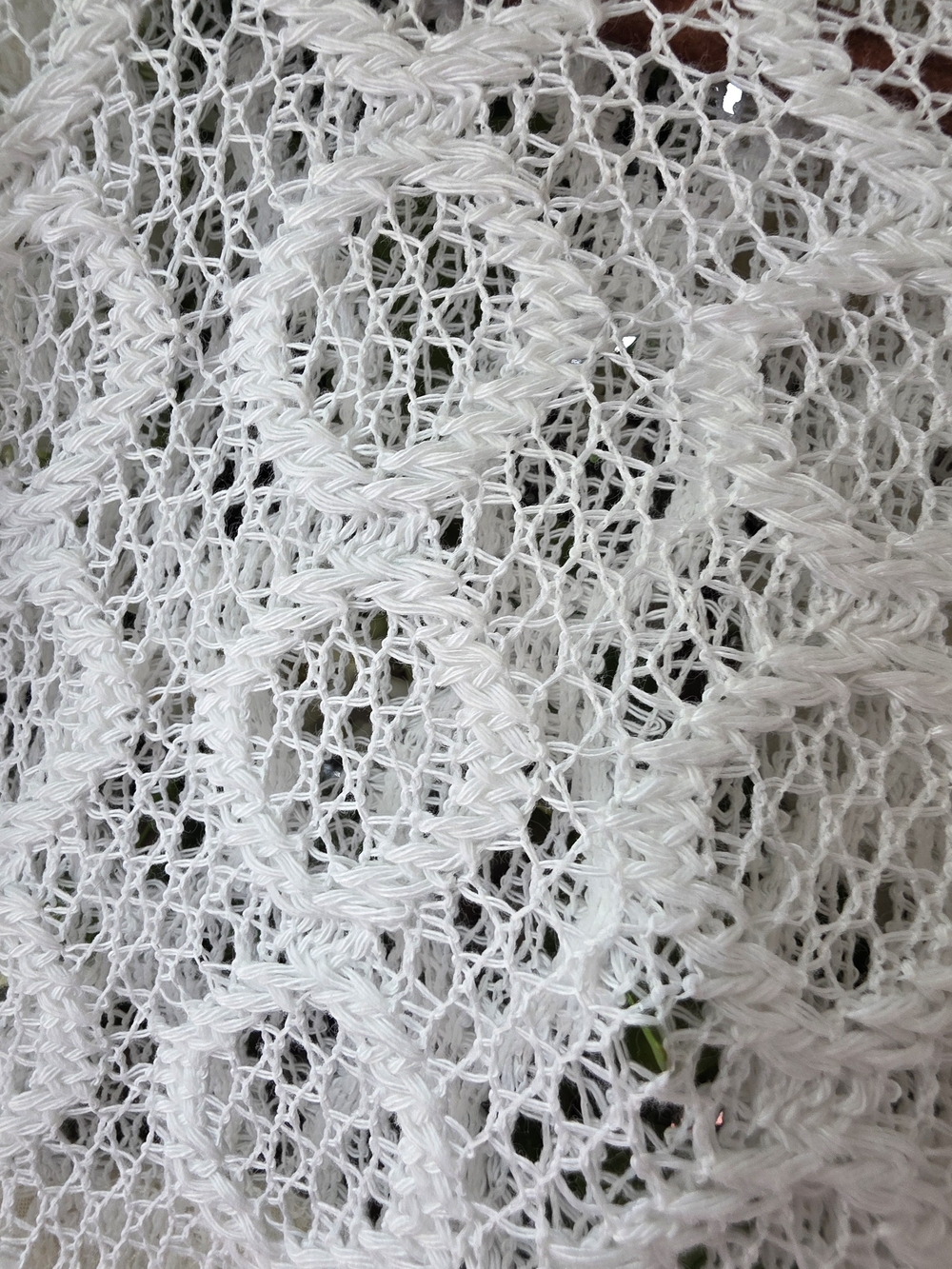 POL Cream Lace Crochet Button Down Gauze Boho Shacket Oversized - Picture 8 of 10